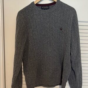 Men's Brooks Brothers Gray Cable Knit Sweater